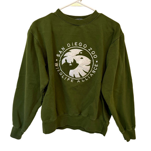 San Diego Zoo green logo crewneck sweatshirt